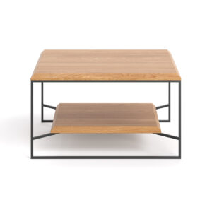 Ława kwadratowa Mesa z półką Buk 100 x 100 cm