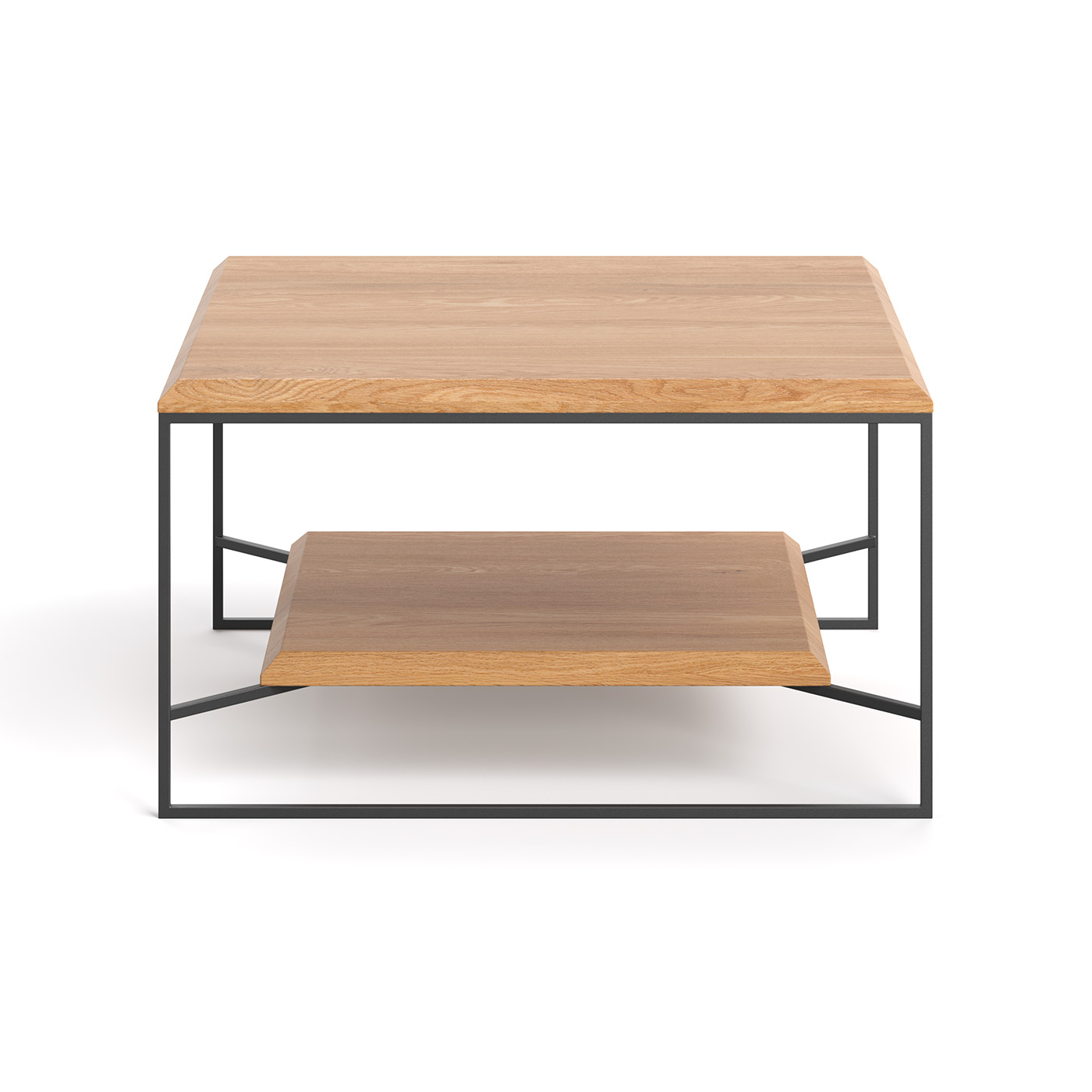 Ława kwadratowa Mesa z półką Buk 60 x 60 cm