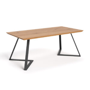 Stół drewniany Avil z metalowymi nogami Jesion 120x100 cm