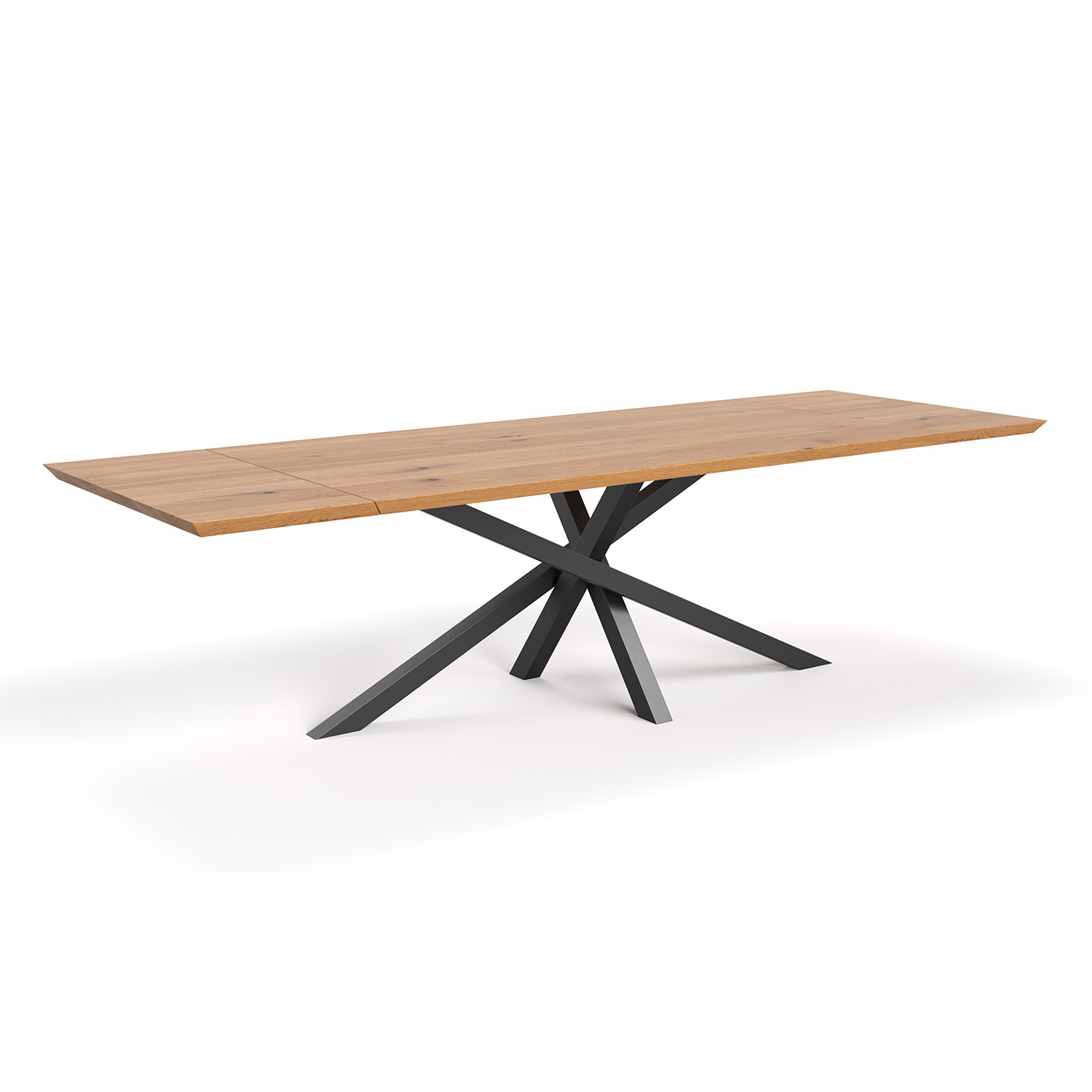 Stół rozkładany Slant z litego drewna Buk 180x80 cm Jedna dostawka 50 cm