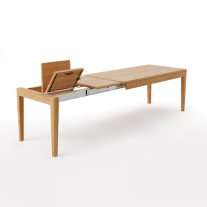 Stół Butterfly z systemem motylkowym Jesion 140x100 cm Dwie dostawki 50 cm