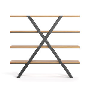 regal-lax-1 Regał Lax z metalu i drewna Olcha